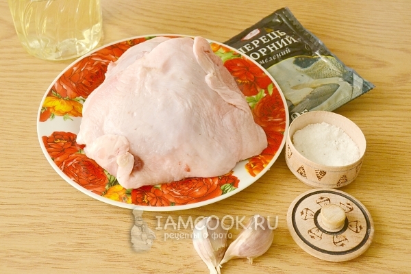 Ингредиенты для жареной курицы на сковороде