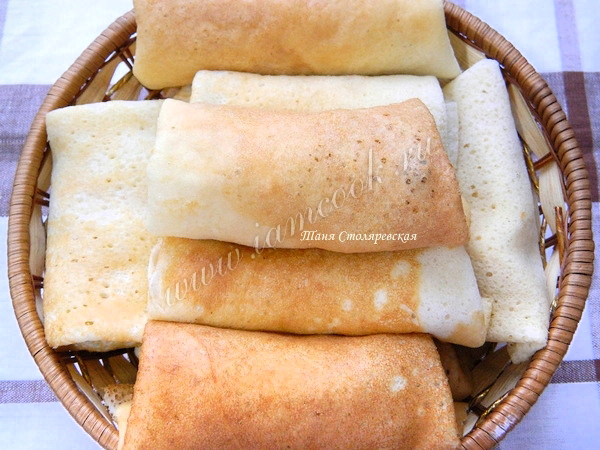 Блинчики с начинкой из телятины и шампиньонов