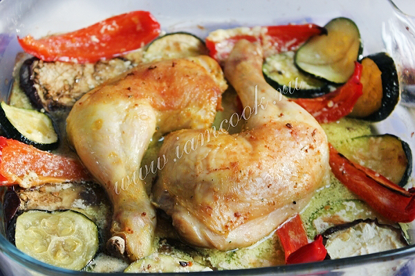 рецепт окорочков, запеченных в духовке с овощами