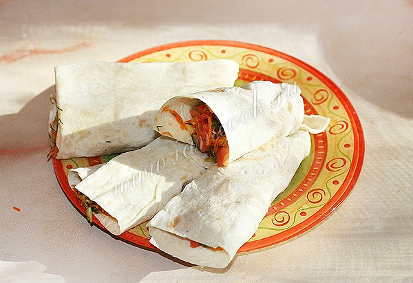 Рецепт капустного салата в лаваше