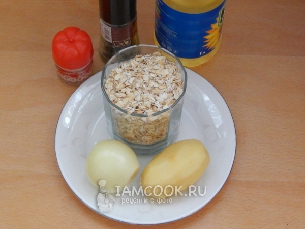 Ингредиенты для котлет из овсяных хлопьев