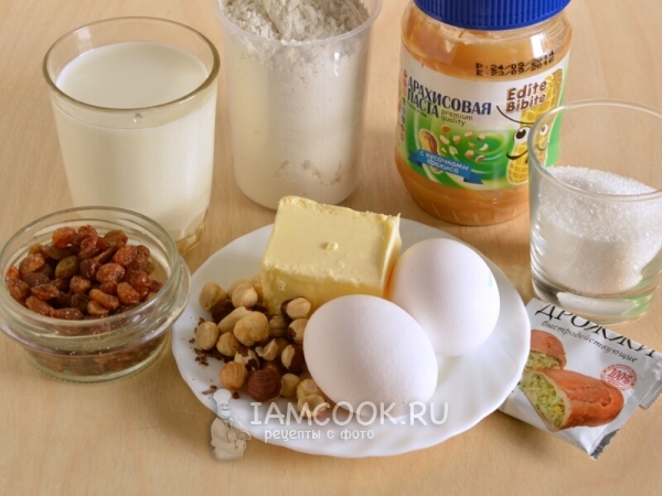 Ингредиенты для ореховых булочек
