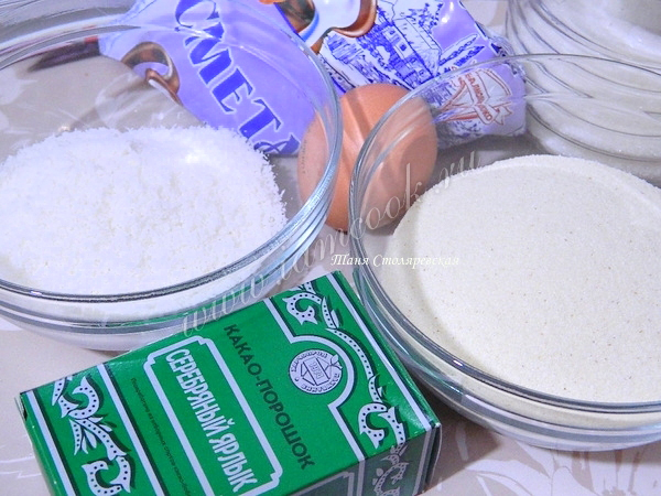 Ингредиенты для шоколадного манника