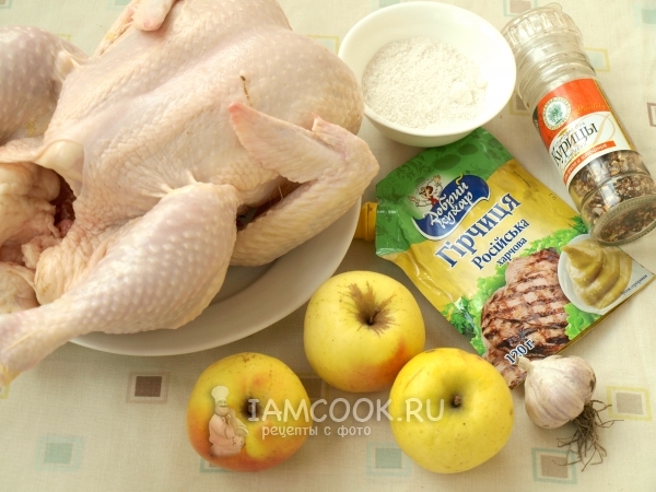 Ингредиенты для курицы, запечённой в рукаве