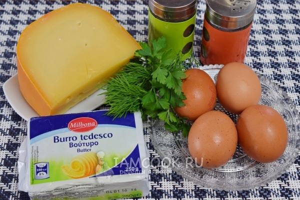 Ингредиенты для яичницы с сыром