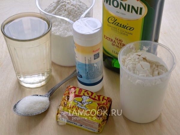 Ингредиенты для теста для пиццы и фокаччи в хлебопечке