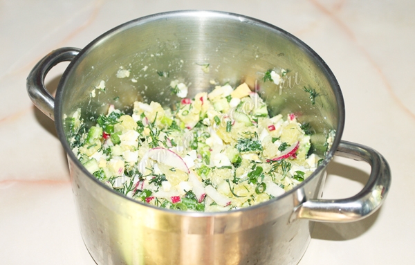 как приготовить окрошку на кефире