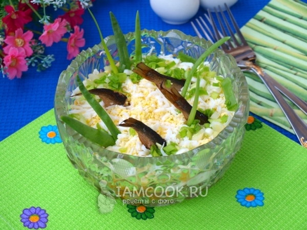 Рецепт салата Рыбки в пруду