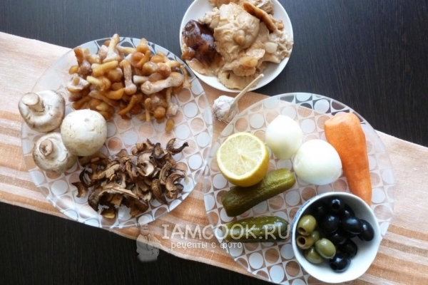 Ингредиенты для сборной грибной солянки