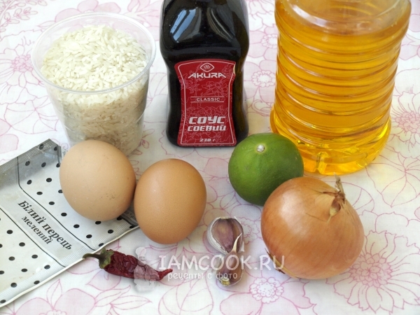 Ингредиенты для жареного риса по-тайски