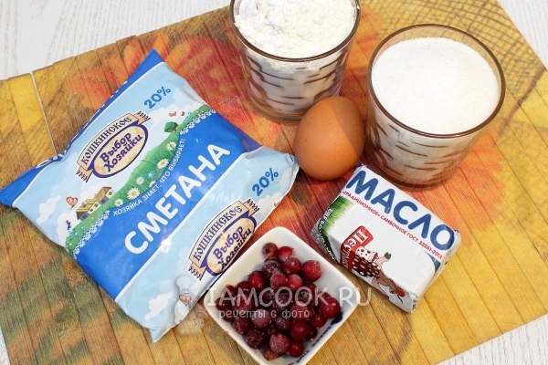 Ингредиенты для пирога с клюквой