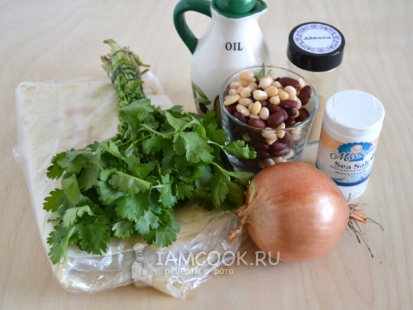 Ингредиенты для лобиани в лаваше
