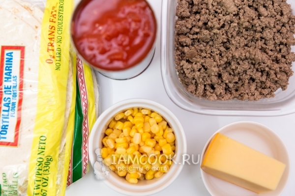 Ингредиенты для кесадильи с фаршем