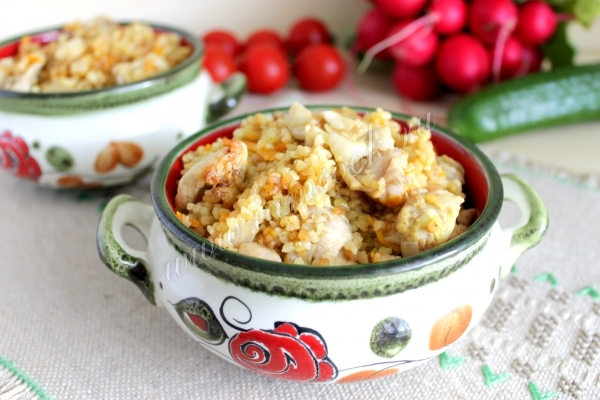 Рецепт плова из булгура с курицей