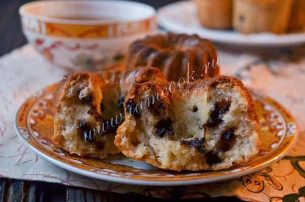 Банановые маффины с шоколадом