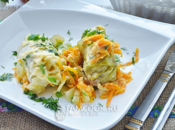 Фото голубцов с индейкой в сливочном соусе в мультиварке