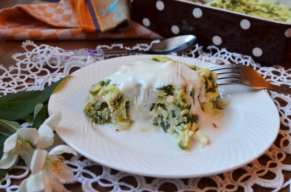 Рецепт запеканки с кабачком и адыгейским сыром