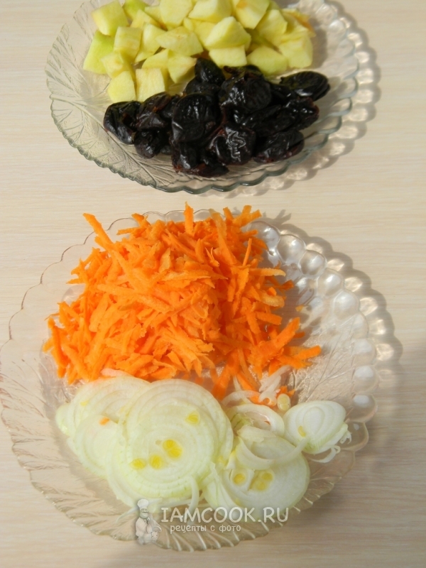 Измельчить овощи и фрукты