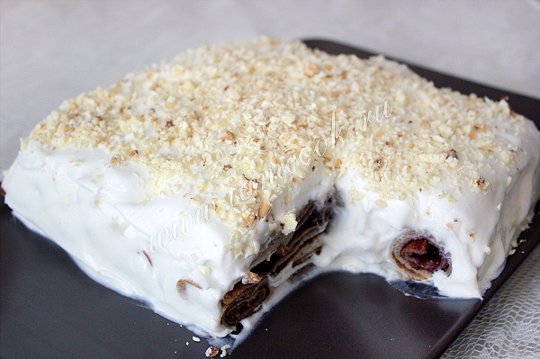 Торт из блинов с вишней