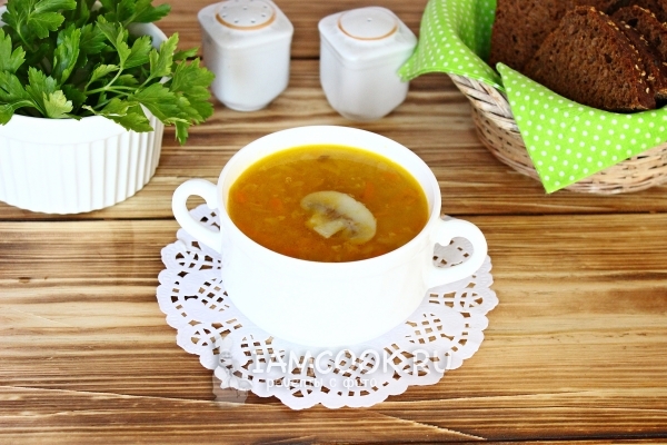 Фото горохового супа с грибами