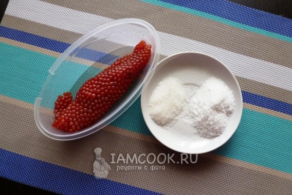 Ингредиенты для мокрого посола красной икры