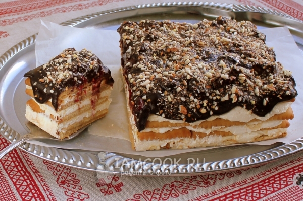 Рецепт торта из печенья и творога без выпечки