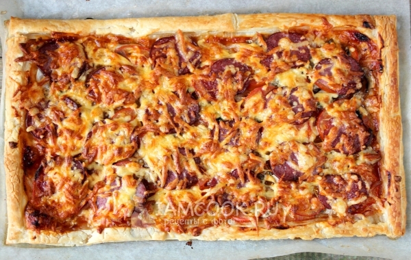 Рецепт пиццы из слоёного теста