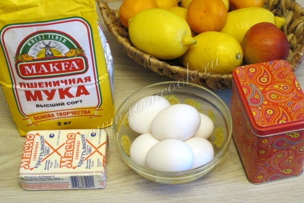 Ингредиенты для лимонного торта