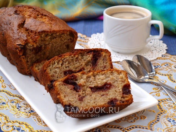 Рецепт бананового кекса с вишнями