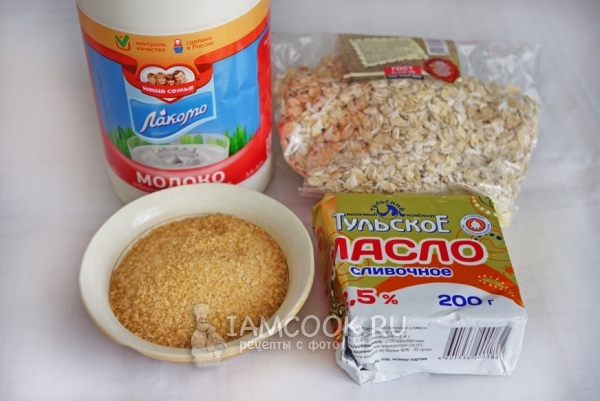 Ингредиенты для карамельной овсяной каши