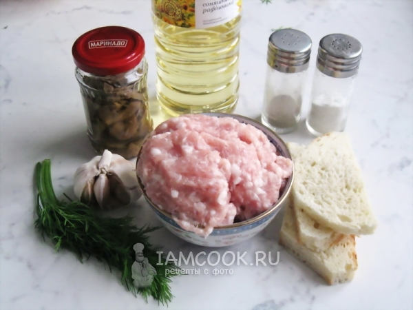 Ингредиенты для котлет из индейки с грибами