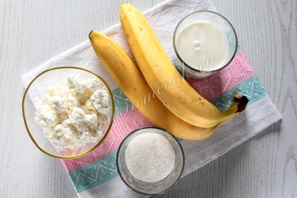 Ингредиенты для бананового мороженого