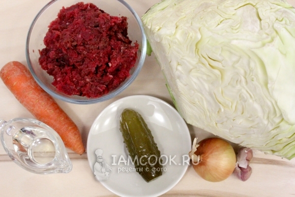 Ингредиенты для капусты с фаршем в мультиварке