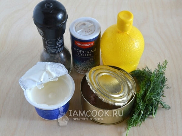 Ингредиенты для паштета из тунца