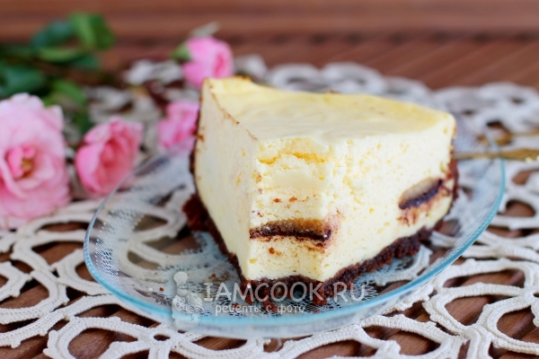 творожный пирог с печеньем в мультиварке