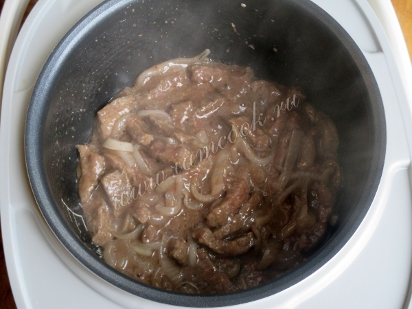 Тушение говядины в мультиварке