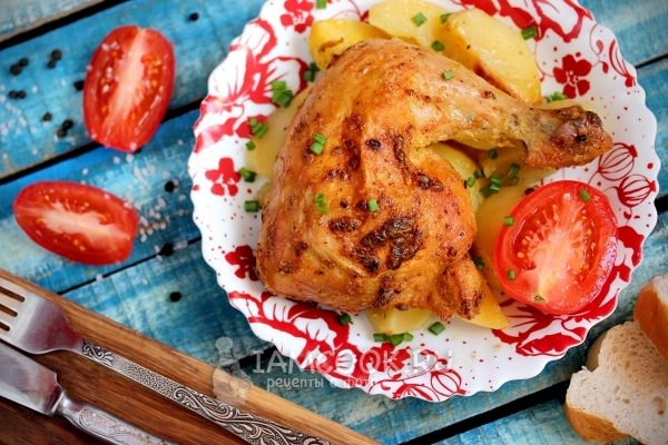 Фото окорочков с картошкой в духовке