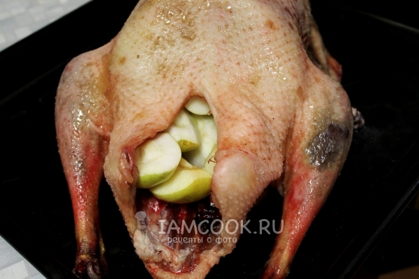 Нафаршировать гуся яблоками