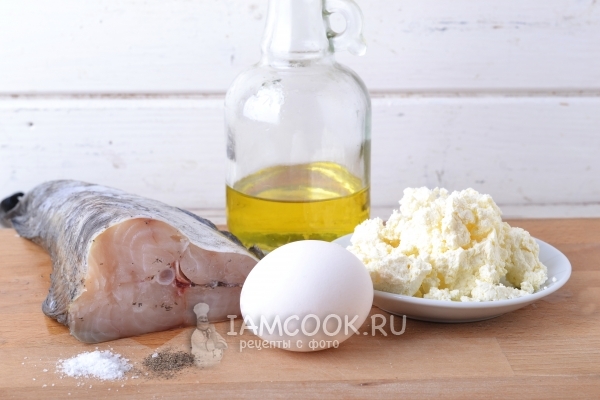 Ингредиенты для рыбных котлет с творогом по Дюкану