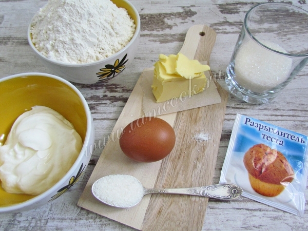 Ингредиенты для печенья на сметане
