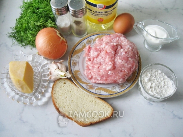 Ингредиенты для котлет с сыром и яйцом