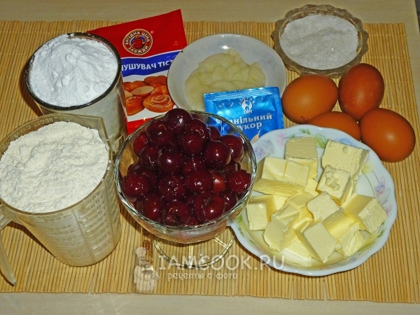 Ингредиенты для Венского пирога с вишней