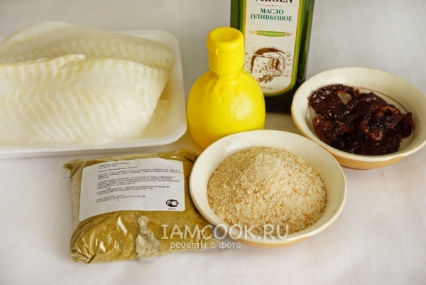 Ингредиенты для палтуса под хрустящей корочкой