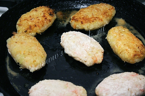 Обжарка постных котлет из овощей