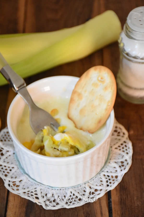 Рецепт яиц с луком-пореем