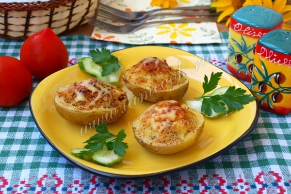 Картофель фаршированный сыром