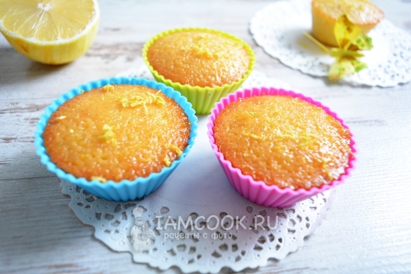 Рецепт лимонных кексов с карамелью