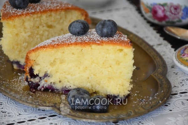 Рецепт йогуртового кекса с черникой