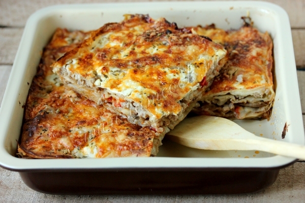 Фото ленивой лазаньи с лавашом