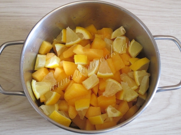 Кусочки с тыквы и лимона